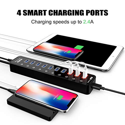Hub Data: Atolla Powered USB 3.0 Hub 11-Port Data Hub with – Close-up Detail