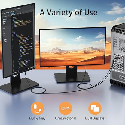 Cable Ryzzrooa: RyzzRooa 4K DisplayPort to HDMI Cable 3FT – In Use