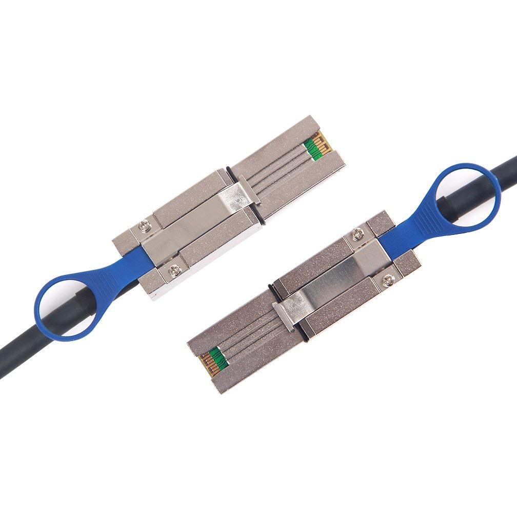 10Gtek Internal Mini SAS HD SFF-8643 to Mini SAS SFF-8087 Cable 0.8-Meter 2.6ft Foldable Flexible 2 Pack Minisas external Cable SFF-8088 1-Meter