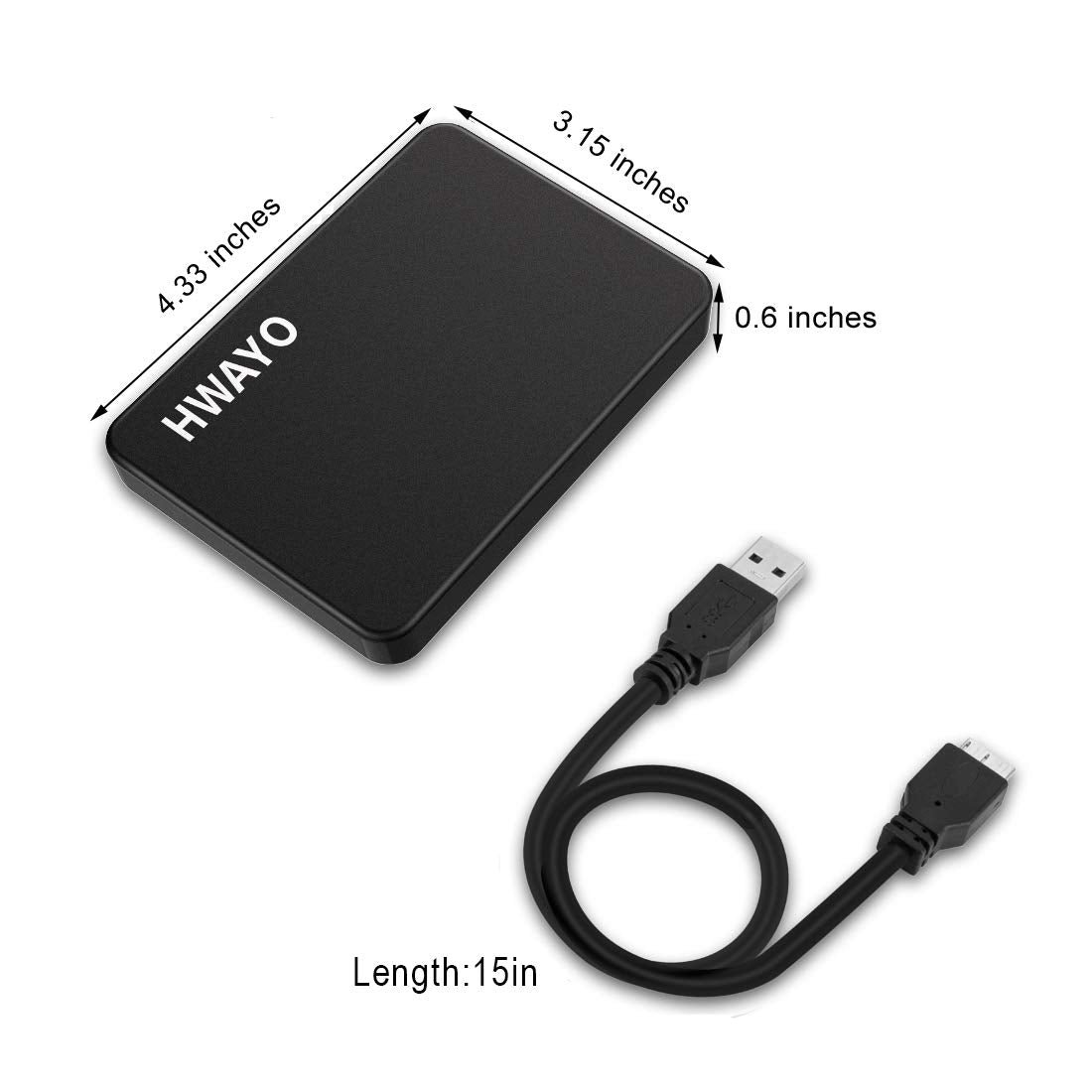 HWAYO 120GB Portable External Hard Drive Ultra Slim 2.5'' USB 3.0 HDD Storage for PC, Desktop, Laptop, MacBook, Chromebook