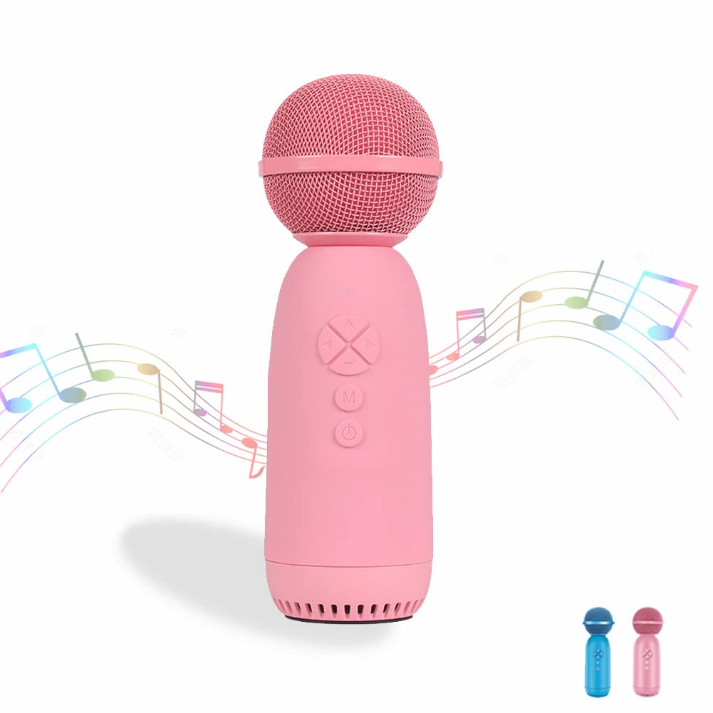 TRAELY Kids Karaoke Microphone with LED Lights Girls Birthday Gifts Age 5-10(Blue)