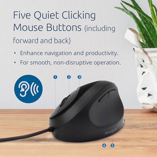 Kensington Pro Fit Ergonomic Wired Mouse – Close-up Detail