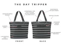 ALOHA Collection Totes, Pinstripe White on Black (DT), Day Tripper Tote