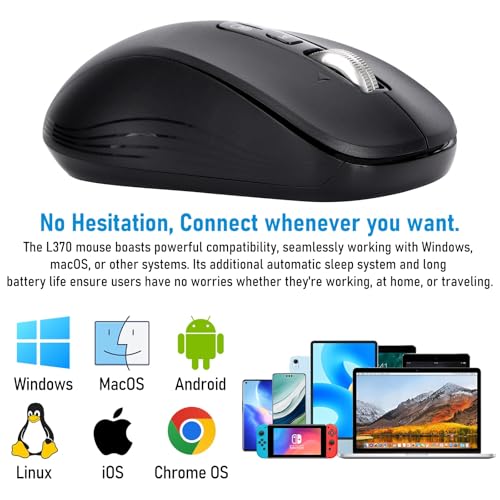 Mouse Bluetooth: Advanced Wireless Mouse with 2 Bluetooth – Side View