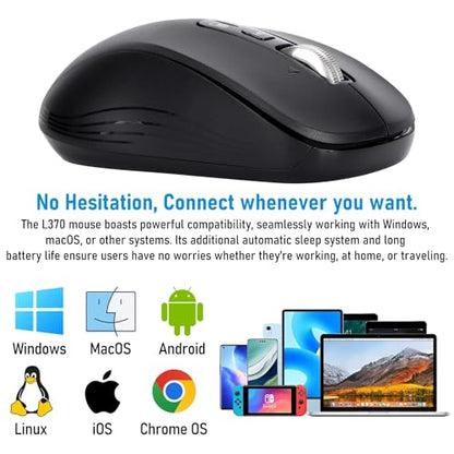 Mouse Bluetooth: Advanced Wireless Mouse with 2 Bluetooth – Side View