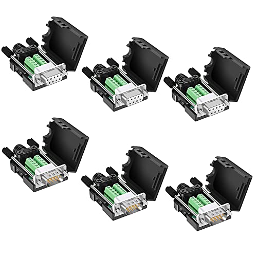 DB9 Connector: Dbilida DB9 Solderless 3-Male 3-Female – Front View