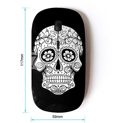 Graphic4You Mexican Sugar Skull Black Ergonomic Wireless – Side View