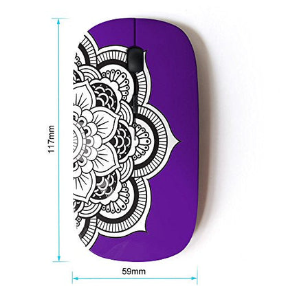 Graphic4You Mandala: Ergonomic Wireless Mouse with Nano – Side View