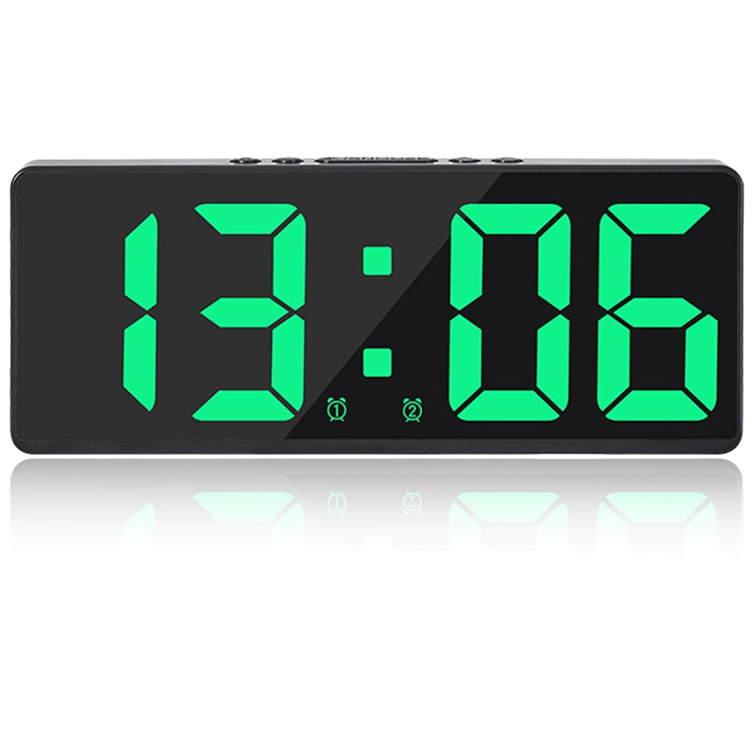 Solend Digital Alarm Clock for Bedrooms-Green (Battery not Included)