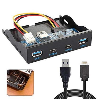 Front Panel: JSER USB 3.1 Front Panel Header 19pin to USB-C – In Use