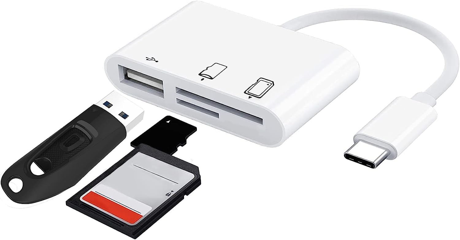 eDealz USB C Memory Card Reader & Writer Ultra High Speed for SD, HC, SDXC, MicroSD, SDHC, MicroSDXC for Computers, Smartphones and All USB C Enabled Devices Plug and Play OSX OTG USB Windows Chrome