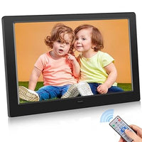 YOUYU Digital Photo Frame 10 Inch, Digital Picture Frame, Remote Control, Plug & Play, IPS Display, Automatic Playback Photo/Video/Calendar/Clock, Electric Frame Supports USB and SD card (Black)