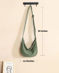 Small Sling Crossbody Bag for Women Men Trendy, Mini Crescent Bag with Adjustable Strap, 2 Zippers Lightweight Nylon Bag