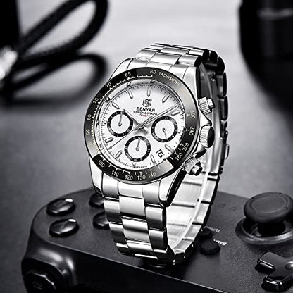 Men Watch: BENYAR Quartz Movement Wrist Watch Analog – Close-up Detail