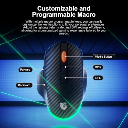 Mouse Chatreey: Chatreey Wireless Gaming Mouse Programmable – Side View