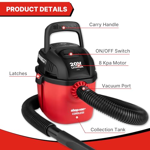 Vacuum Shop: Wet Dry Cordless Vacuum Cleaner 8.0 Peak Kpa – Close-up Detail