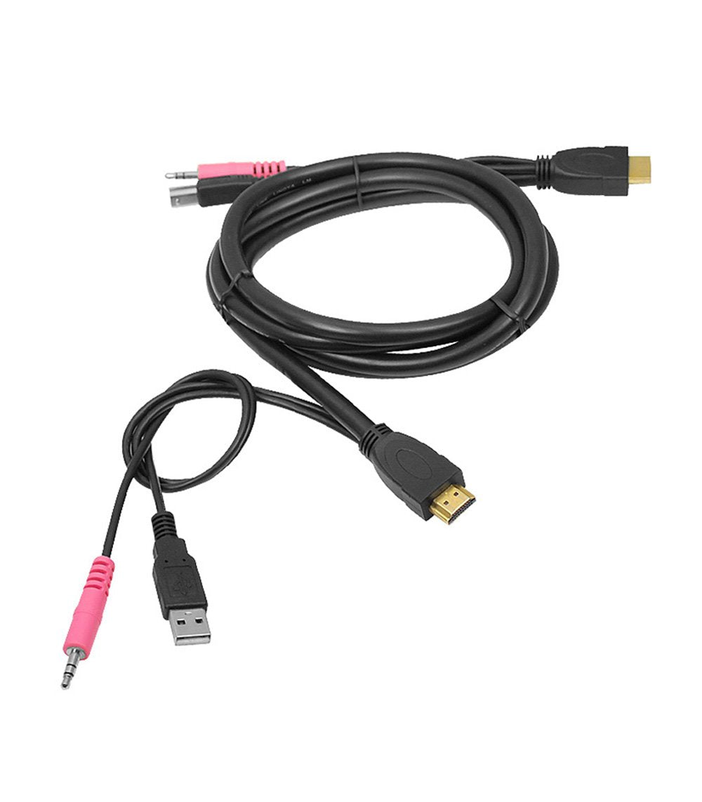 SIIG CE-KV0211-S1 USB HDMI KVM Cable with Audio and Mic