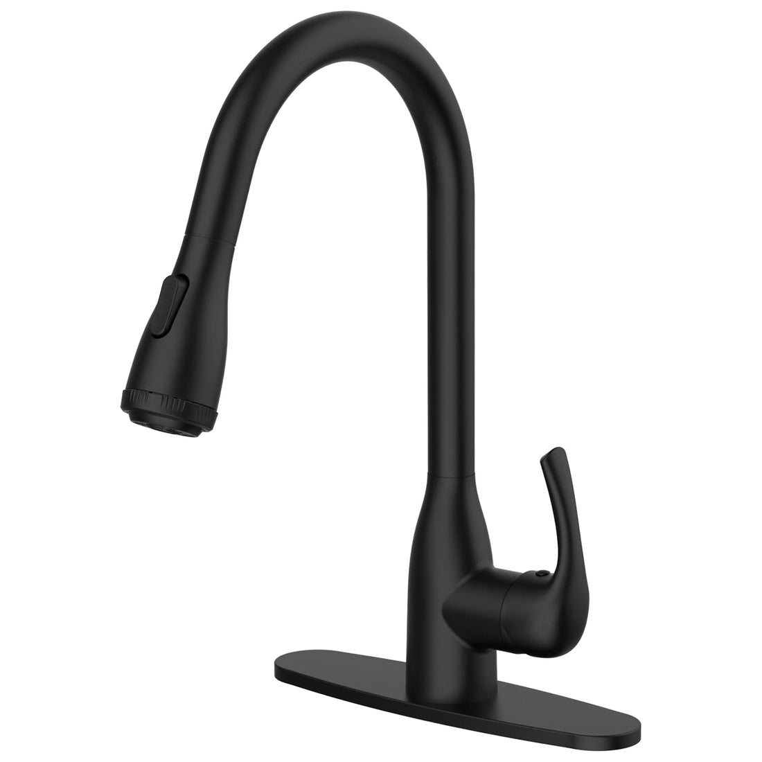 GELE Kitchen Faucet with Pull Down Sprayer and 4 Spraying Modes Matt Black Commercial 1 or 3 Hole Kitchen Faucets for Farmhouse Rv Bar Sinks 1024BH