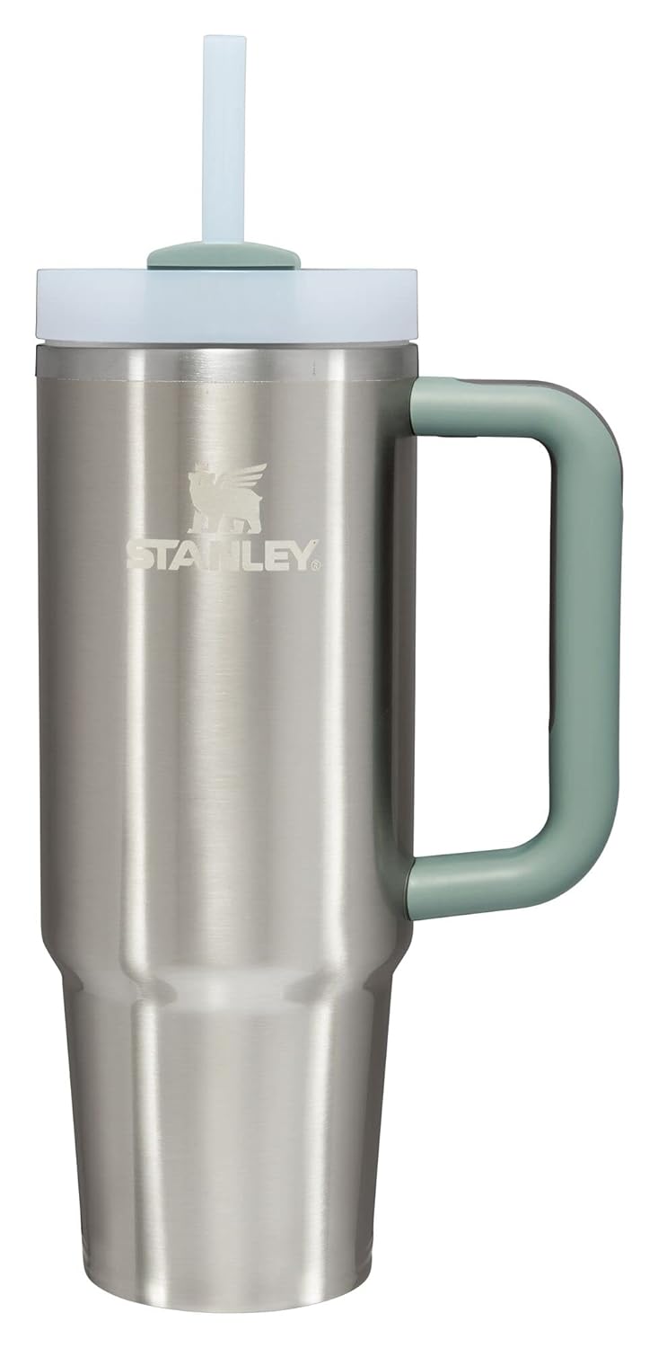 Stanley Quencher H2.0 FlowState Stainless Steel Vacuum Insulated Tumbler with Lid and Straw for Water, Iced Tea or Coffee, Smoothie and More, Stainless Steel Shale, 30 oz