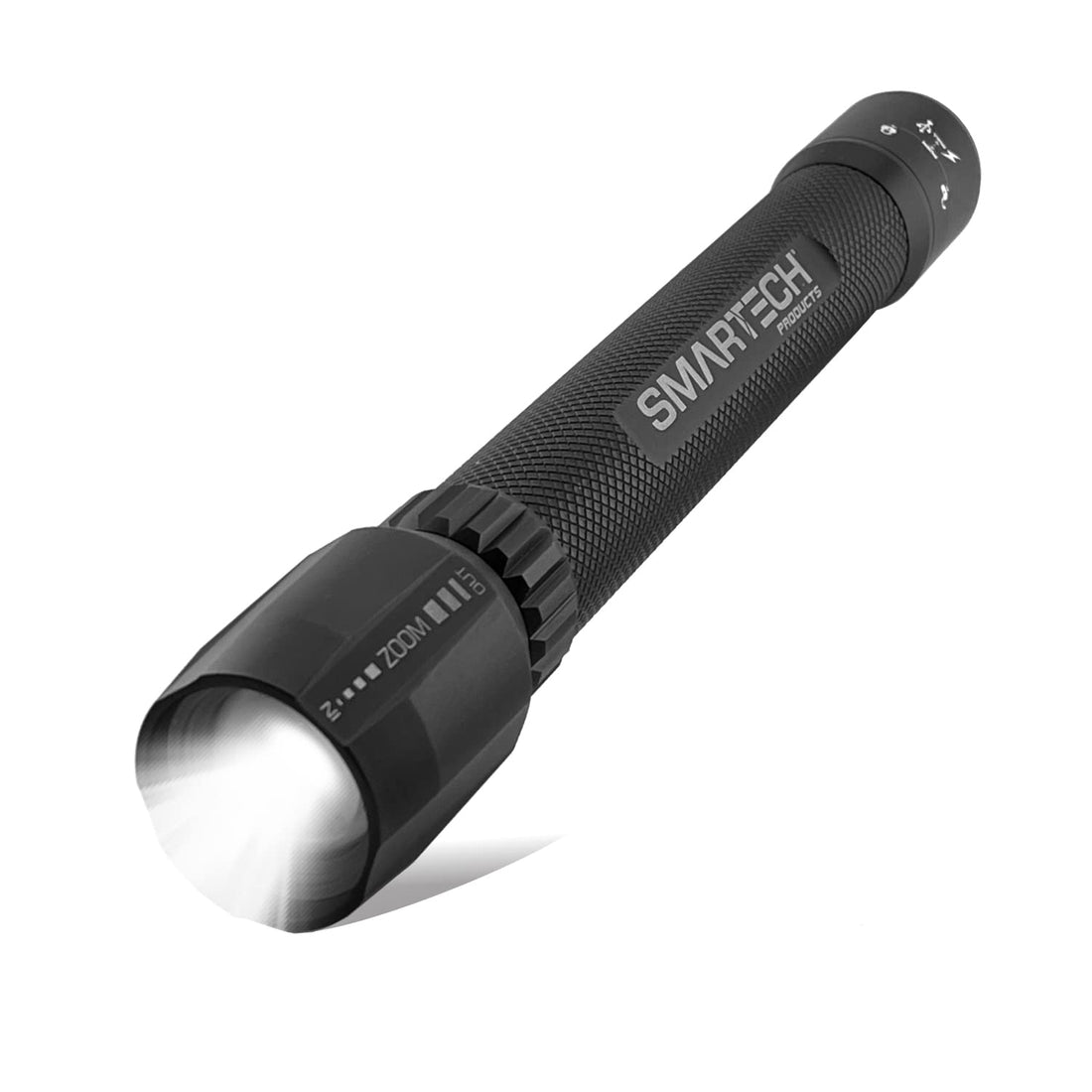 Smartech 2000 Lumen, Super Bright, Dual Power, Rechargeable, LED Tactical Flashlight, 9000mAh Power Bank, Zoom in Zoom Out, 5 Modes, Indestructible, Waterproof, Shockproof, Ultra Light Pocket Sized