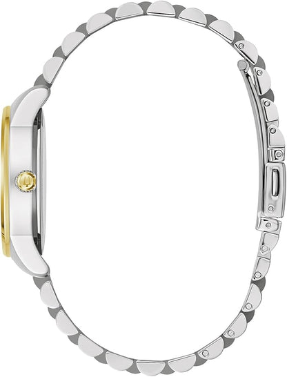 Bulova Ladies Classic Diamond Two-Tone Gold Stainless Steel – Side View