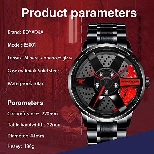 Car Watch: Boyadka Car Wheel Watch Stainless Steel Watch – Packaging