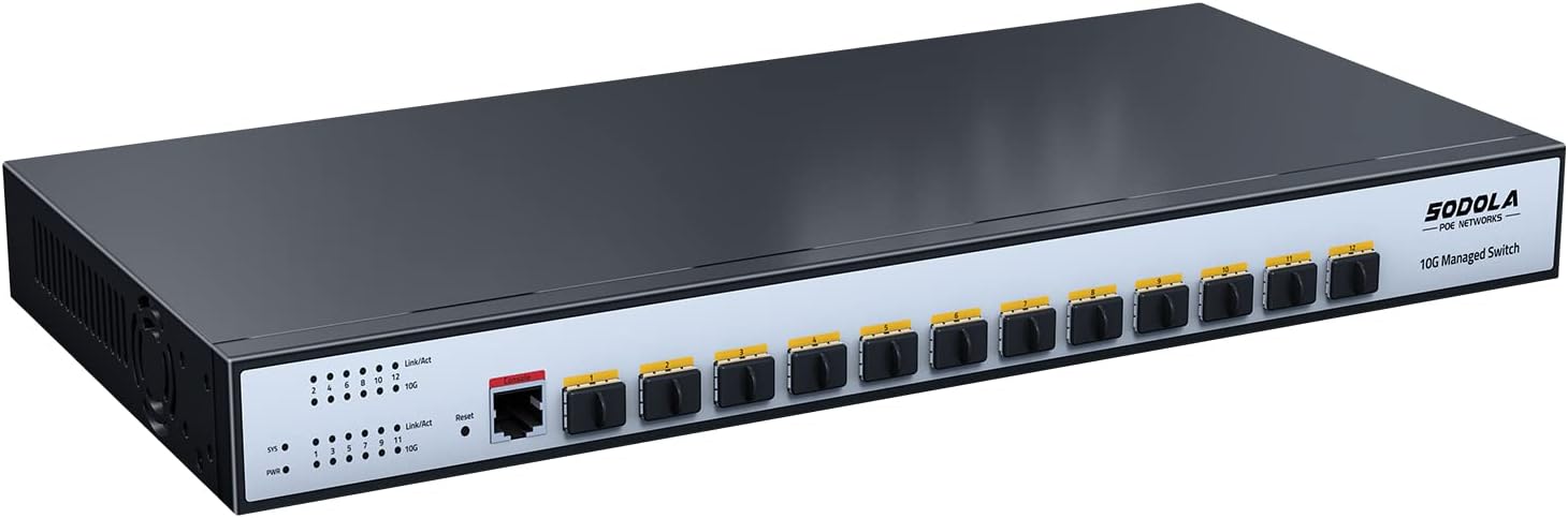 12 Port 10G SFP+ Smart Switch – Front View