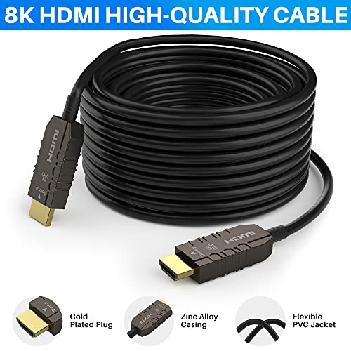 Certified 8K Fiber Optic HDMI Cable – Side View