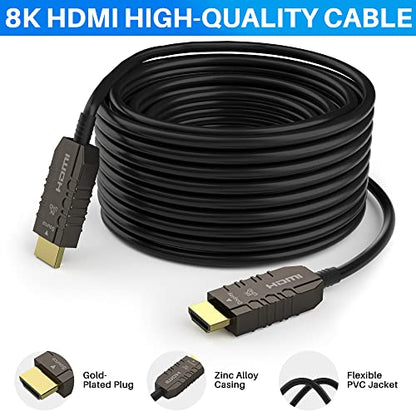 Certified 8K Fiber Optic HDMI Cable – Side View