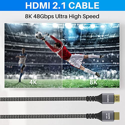 HDMI Cable 2ft: Certified 8K Cable 2-Pack 48Gbps Ultra HD – In Use