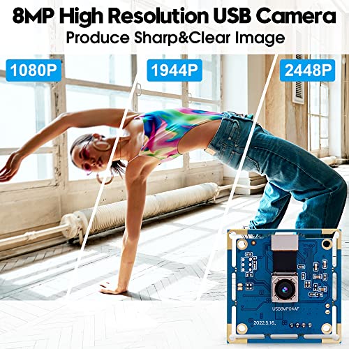 ELP 8MP USB Camera: Autofocus 4K PC Raspberry Pi Mini UVC – Close-up Detail