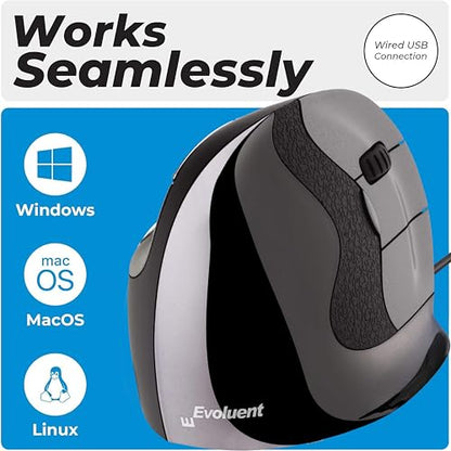 Mouse Vertical: Evoluent VMDL Vertical Mouse 4 Right-Hand – Close-up Detail