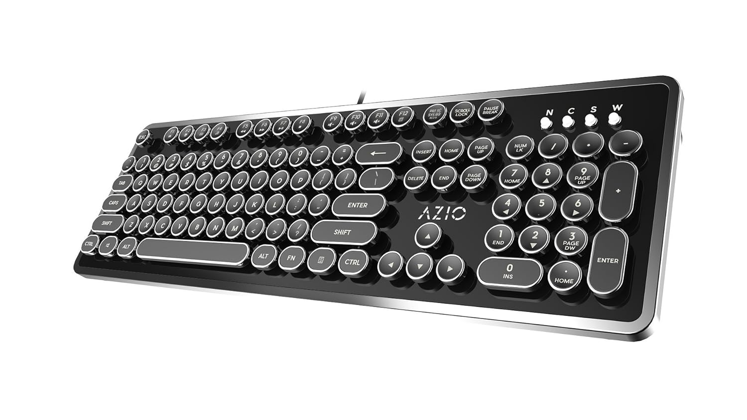 Azio Mk Wired Retro Mechanical Keyboard (Black)