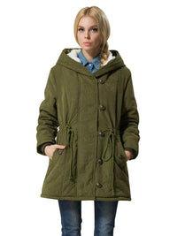 Eleter Women's Winter Warm Coat Hoodie Parkas Overcoat Fleece Outwear Jacket with Drawstring