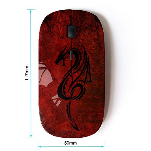 Kawaiimouse Optical: KawaiiMouse 2.4G Wireless Mouse Red – Side View