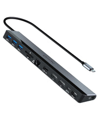 USB C Docking Station Dual Monitor: NewQ 12-in-1 USB C Hub with Dual HDMI 4K@30Hz, 4*USB, USB-C, Audio, Ethernet, SD/TF, PD 100W, Thunderbolt 3 | 4 Dock for MacBook Pro Air, HP, Dell, Lenovo, Acer