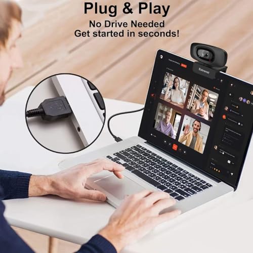 Estranst Autofocus 2K Webcam: External Computer Camera with – In Use