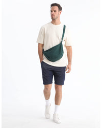 Small Sling Crossbody Bag for Women Men Trendy, Mini Crescent Bag with Adjustable Strap, 2 Zippers Lightweight Nylon Bag