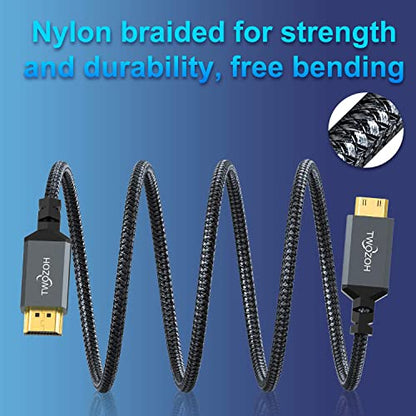 HDMI Cable: Twozoh Long Mini HDMI to HDMI 25FT High-Speed – Side View