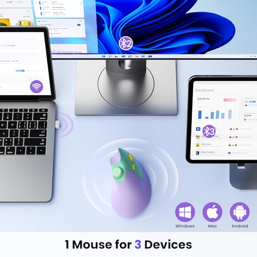 Seenda Ergonomic Mouse: Rechargeable USB Dual Bluetooth – Side View