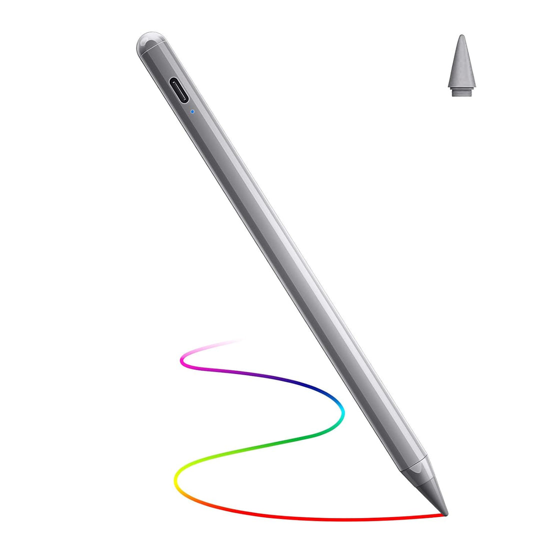DTTO Stylus Pen for iPad, Active Pencil for (2018-2021) New Apple iPad Mini 6th/5th Gen, iPad 9th/8th/7th/6th Gen, Pro 11/12.9 Inch, iPad Air 4th/3rd Gen for Drawing/Writing with Palm Rejection (Grey)