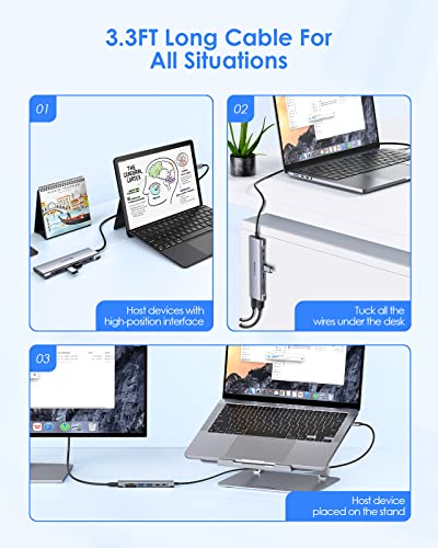 LENTION 3.3FT Long Cable USB C Hub with 4K HDMI – Packaging