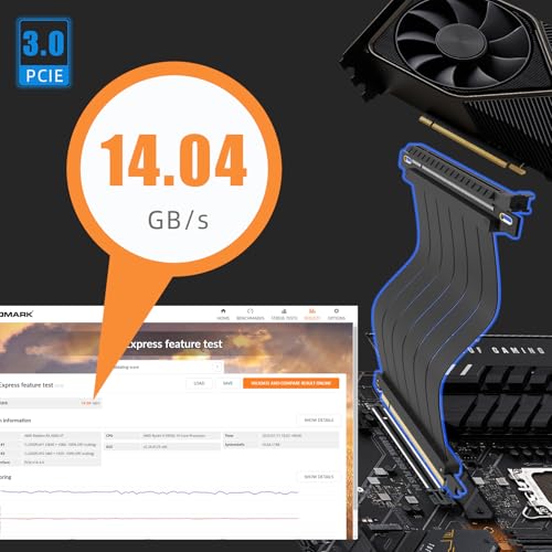 PCIe GTX: GLOTRENDS 600mm PCIe 3.0 X16 Riser Cable – Close-up Detail
