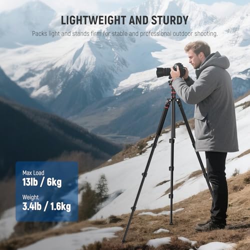 NEEWER 77" Camera Tripod Monopod with 360 – Side View