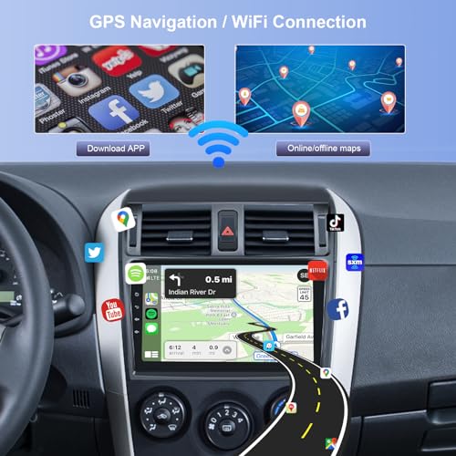 9 Inch Car Radio for Toyota Corolla 2009-2013 – Side View