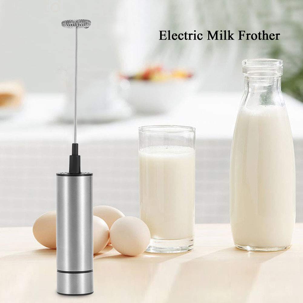 Stainless Steel Electric Milk Frother - High Speed Handheld Foam Maker Drink Mixer, Foam Maker for Coffee, Milk Foamer for Coffee Latte Cappuccino Hot Chocolate