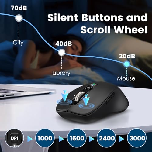Mouse CITLLA: CITLLA Wireless Bluetooth Mouse USB BT1 BT2 – Back View