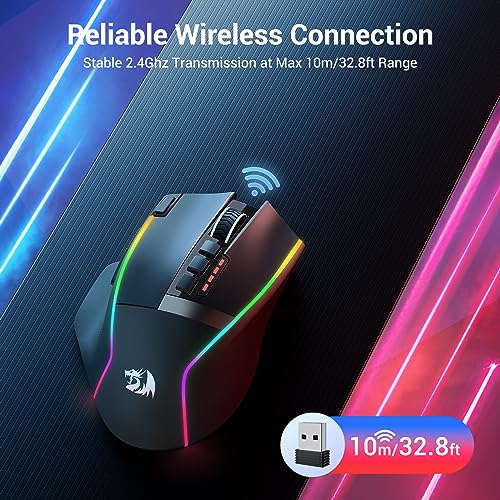 Mouse Redragon: Redragon Wireless Gaming Mouse Ergonomic – Side View