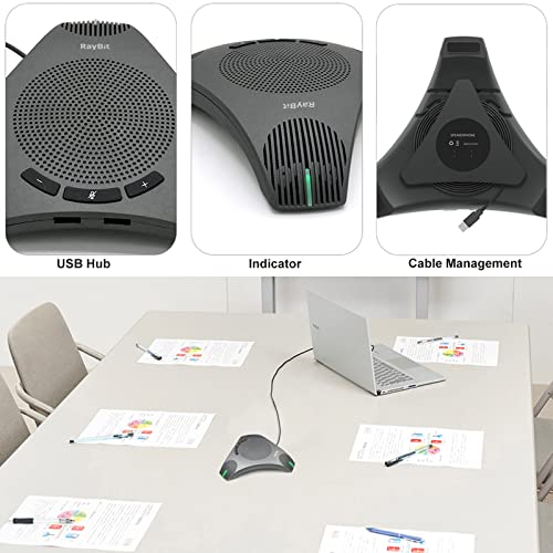 Microphone Speakerphone: USB Speakerphone with Dual Hub – Side View