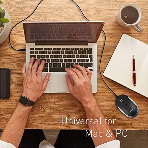 Mouse Macally: Macally USB Type C Mouse Slim Compact Design – Side View